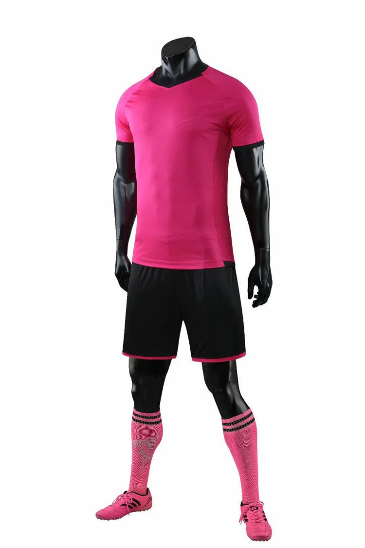 Children football shirt suit in chemical fibre blended fabric, blue colour, front view