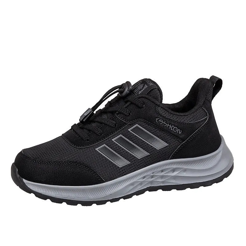 Breathable mesh slip-on mum shoes with elastic band closure in various colours