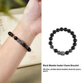 Black S925 sterling silver bracelet with snake modelling and obsidian stone details