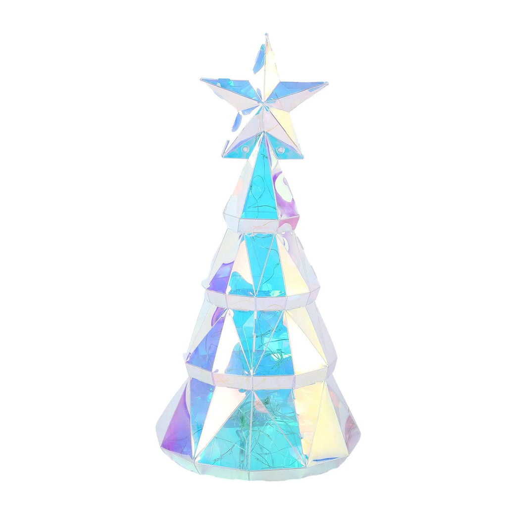 Colourful Christmas tree luminous toy decoration with cartoon styling measuring 20cm tall