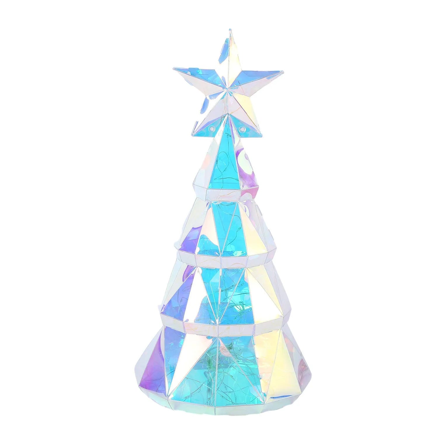 Colourful Christmas tree luminous toy decoration with cartoon styling measuring 20cm tall
