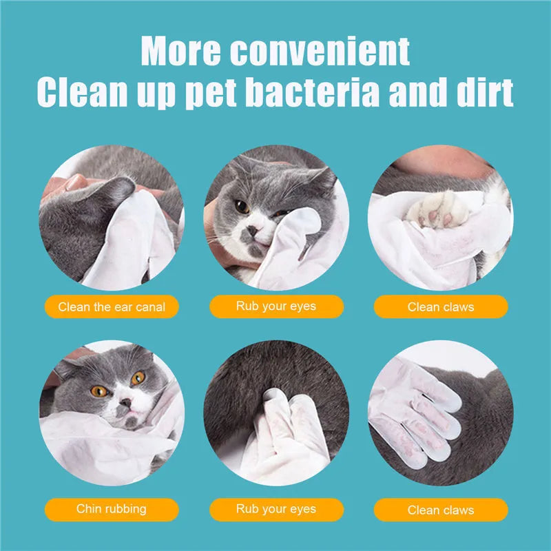 Pack of 6 pet disposable non-woven aluminium foil gloves for cat grooming, size 24.7x25cm