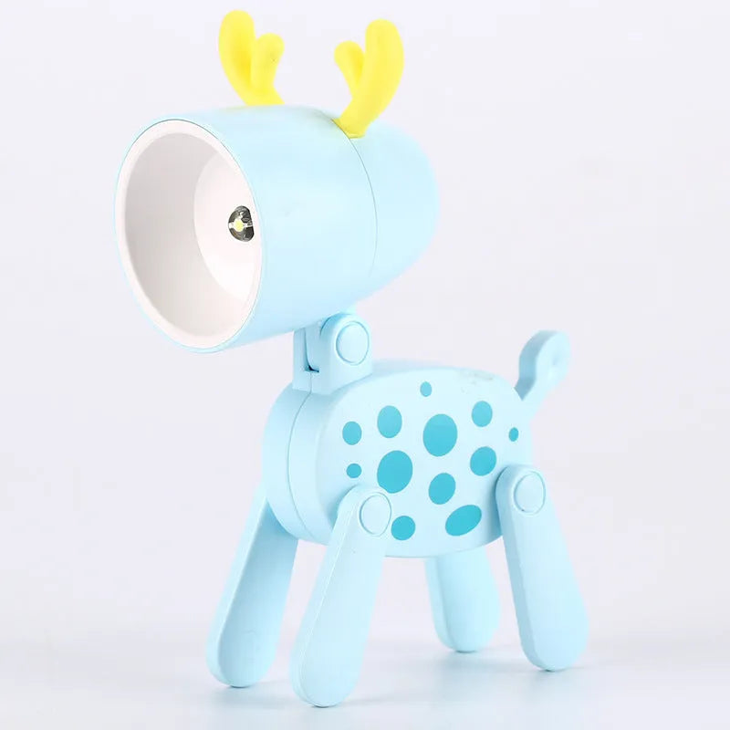 Creative handmade LED mini night lamp with PVC shade in cartoon style, battery operated with button switch