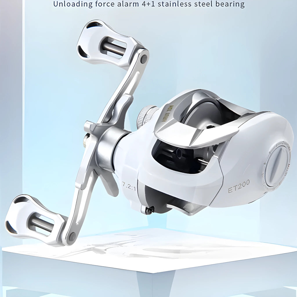 ET Drop micro baitcasting fishing reel with left and right-hand retrieve options