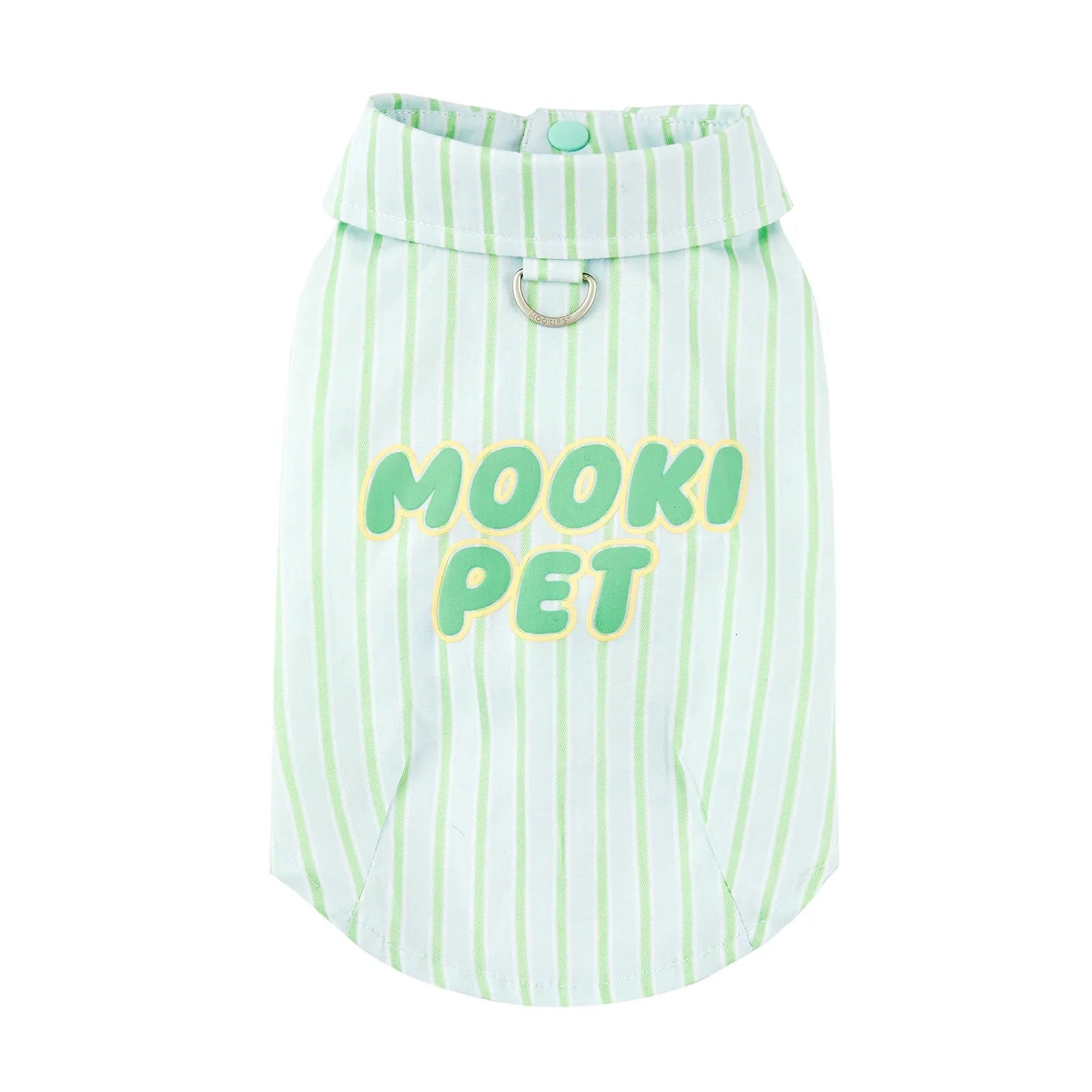 Green 100% cotton thin pet shirt for Teddy Schnauzer dogs, sizes XXS to XXL, casual summer wear