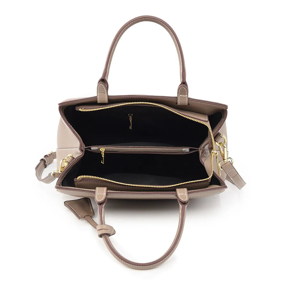 Urban minimalist PU vertical square bag with stitching detail, available in black, light beige brown, and wine red