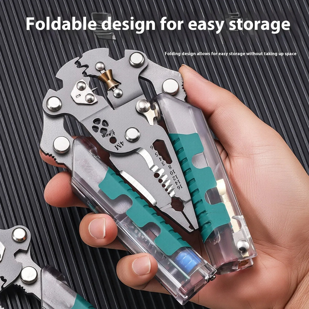 Thickened electricians' pliers wire stripper with pointed design and rust-resistant steel blades