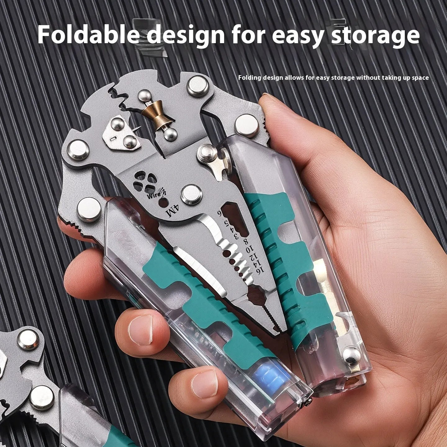 Thickened electricians' pliers wire stripper with pointed design and rust-resistant steel blades