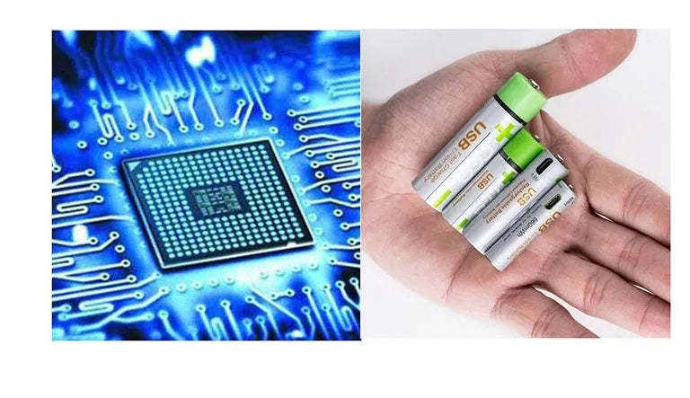 CES USB fast charge lithium battery AA silver green polymer cobalt cell 1665mWh 1.5V