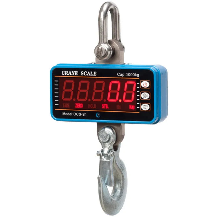 Orange electronic crane scale with digital display for 500kg industrial weighing