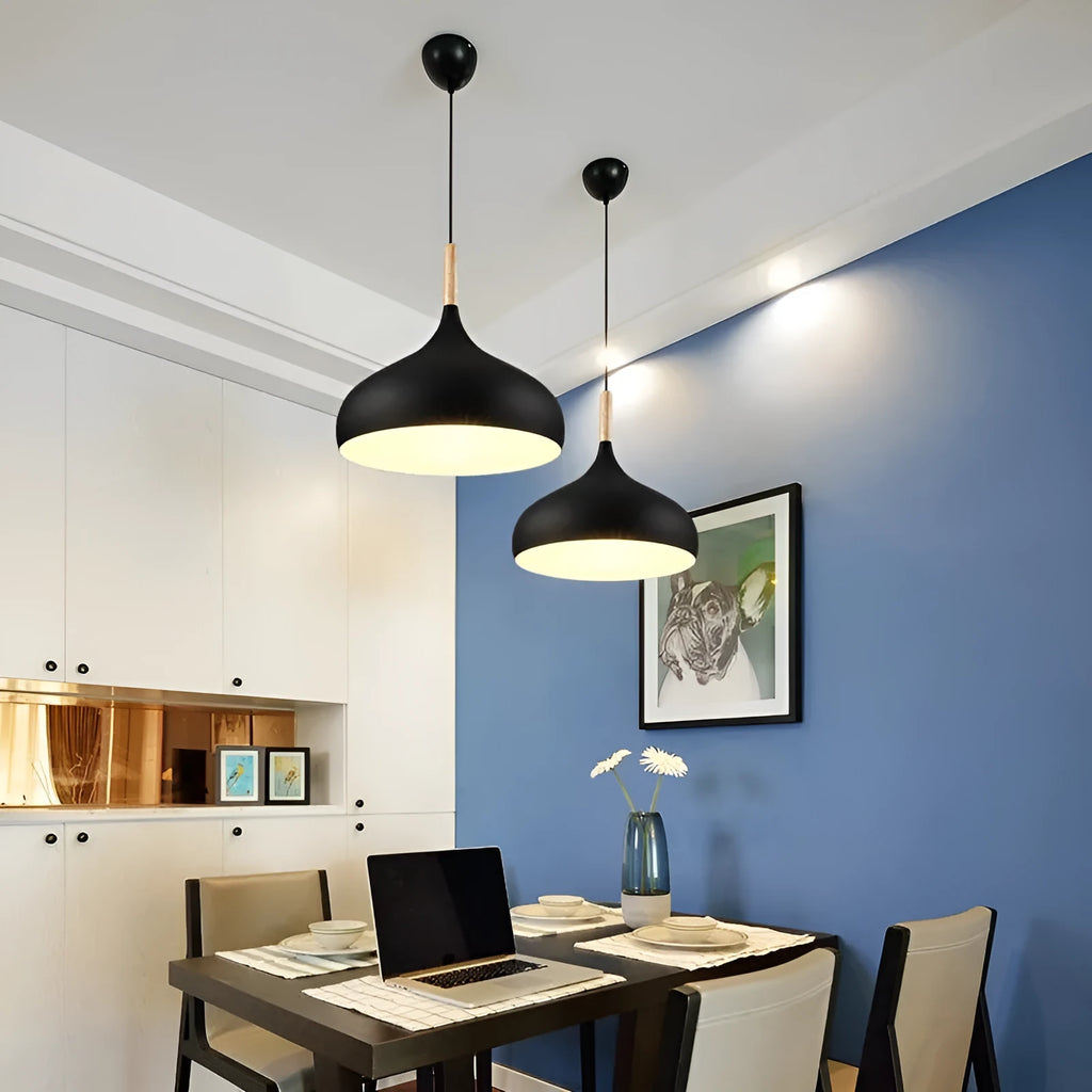 Adjustable single head fishline pendant lamp chandelier in black blue green grey pink yellow colours