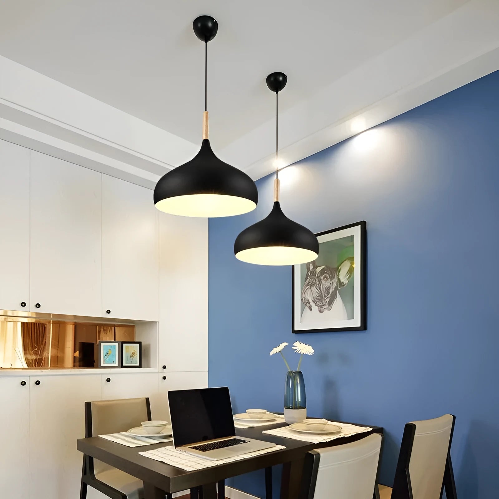 Adjustable single head fishline pendant lamp chandelier in black blue green grey pink yellow colours