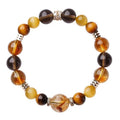 Lucky Jinba chunky yellow tiger-eye crystal bracelet with geometric beads in unisex design
