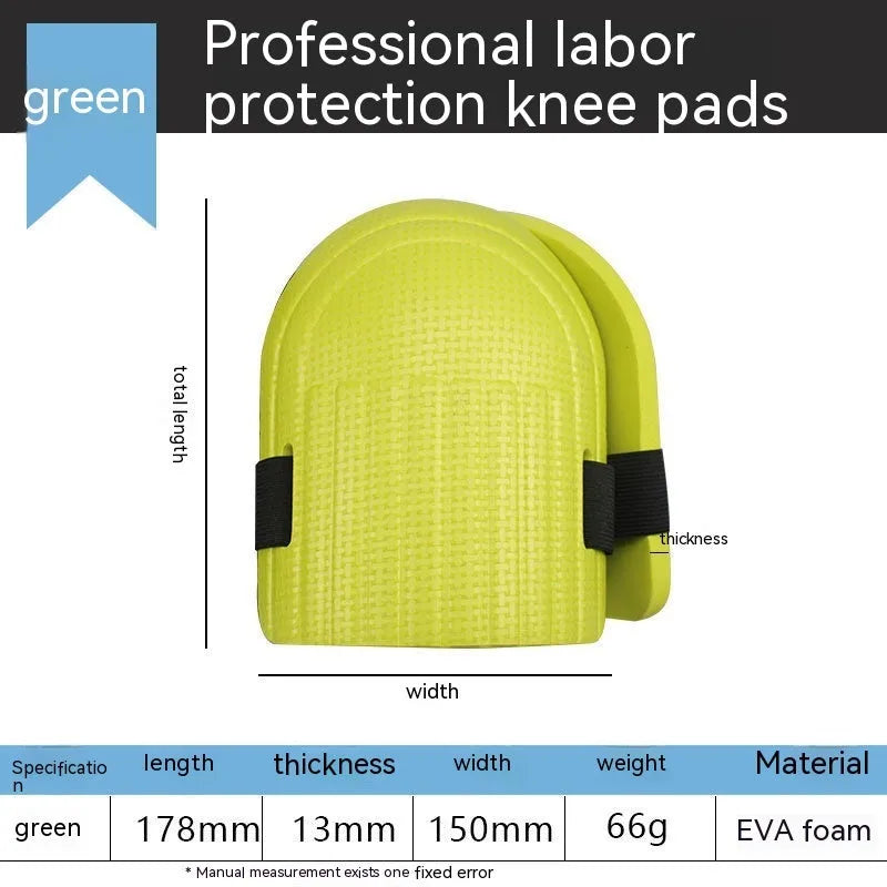 A pair of EVA foam kneepads in assorted colours for construction and DIY work.