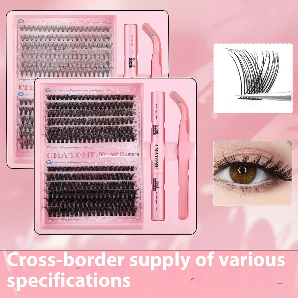 DIY individual false eyelash clusters for natural-looking lash extensions