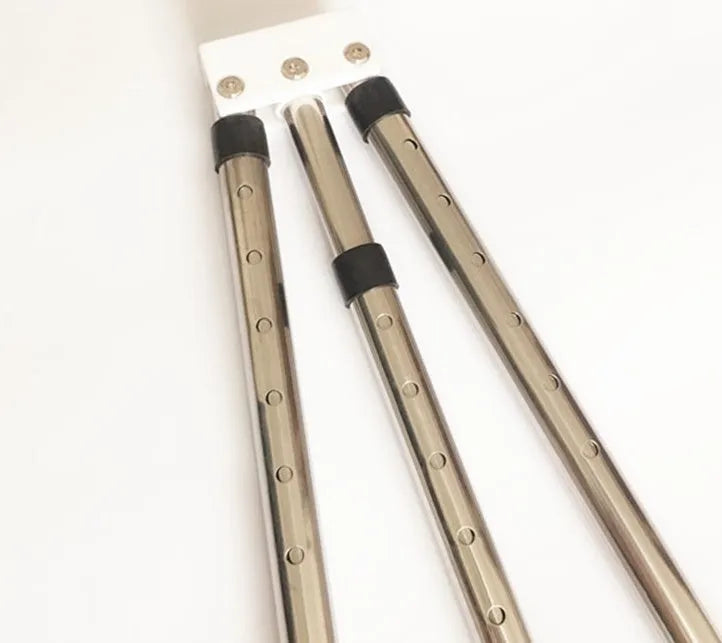 Leg stretcher with two extension bars and centre handle for home flexibility training