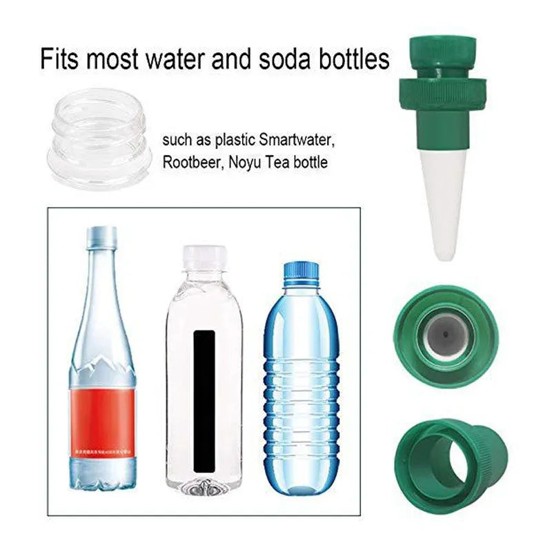Green ceramic plant dripper for automatic bottle watering systems