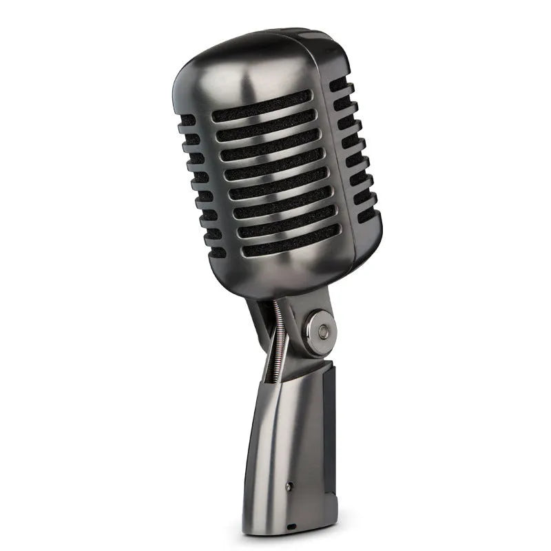 Retro-style wireless condenser microphone with cardioid pickup pattern for K song and live recording