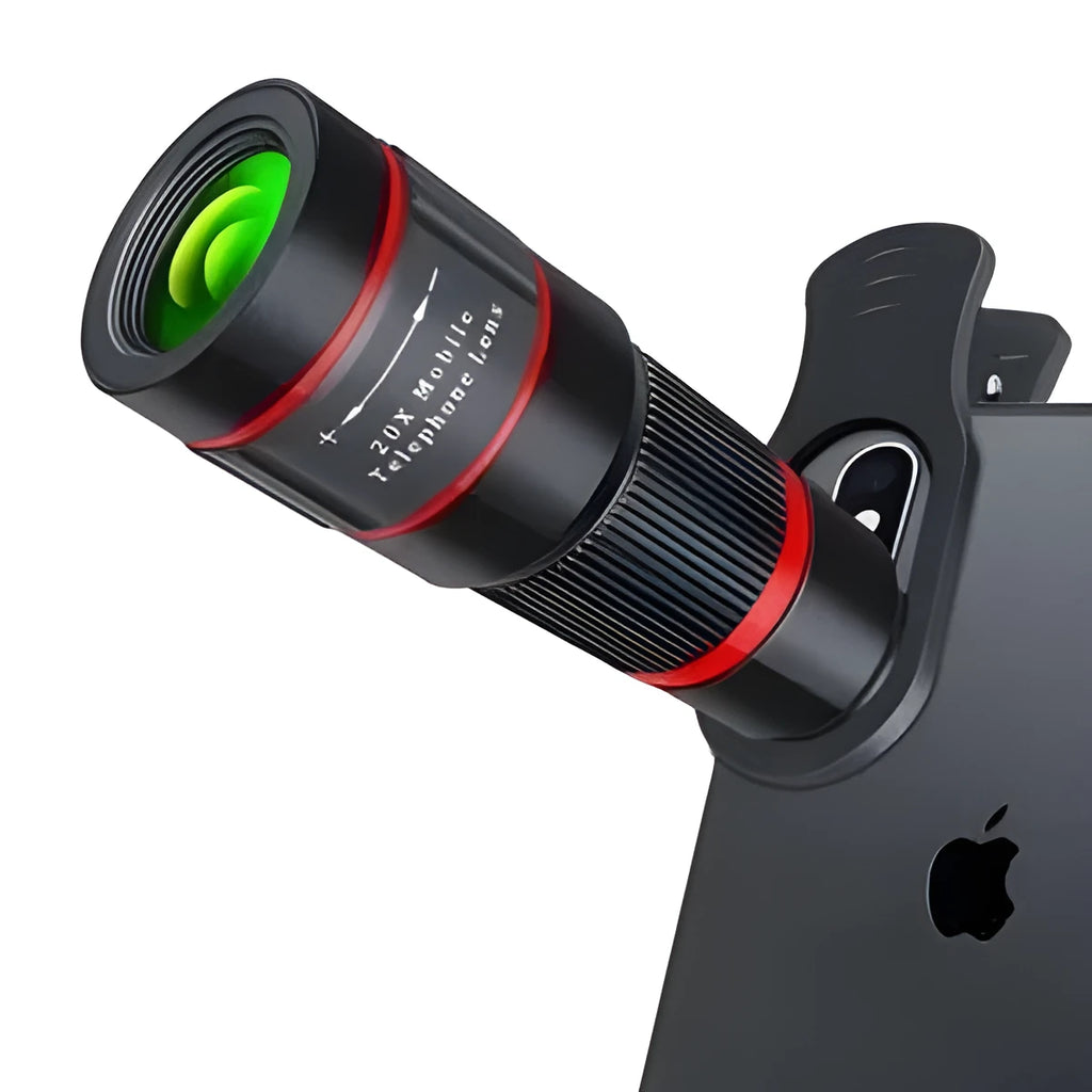 20x magnification mobile phone telescope with universal clip and single eye mask
