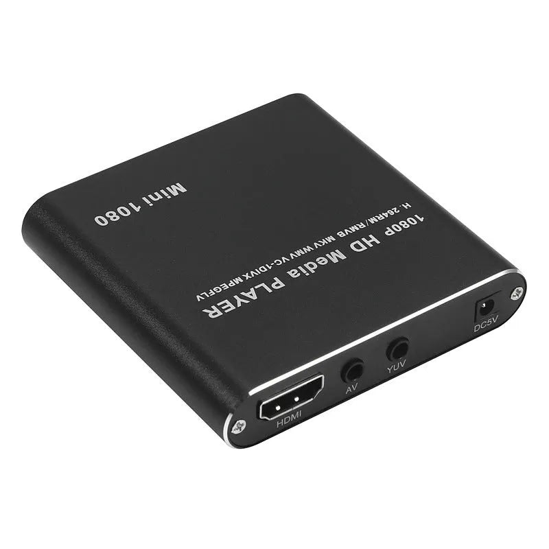 1080p Full HD media player with metal chassis, HDMI port, USB and SD card slots