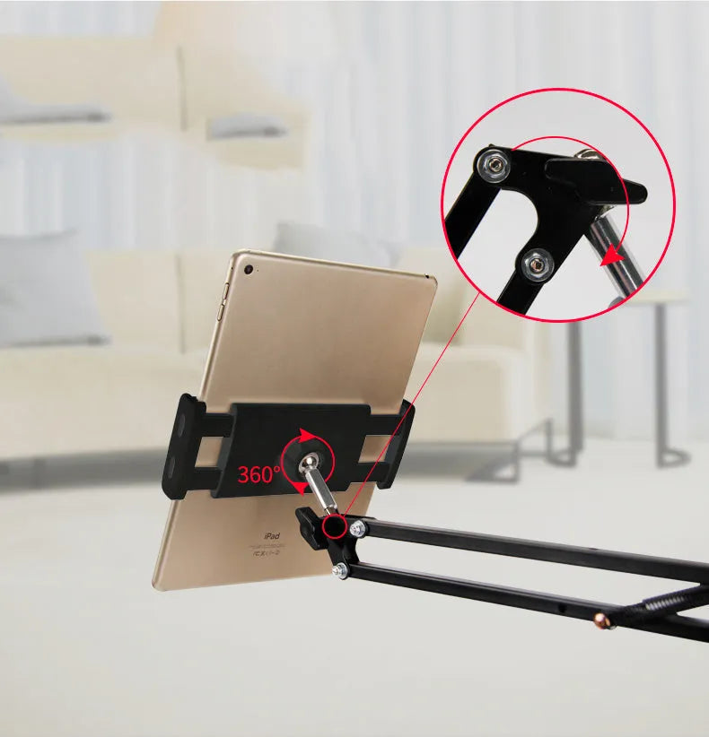 Adjustable phone tablet stand in black and white colours with 10cm height options