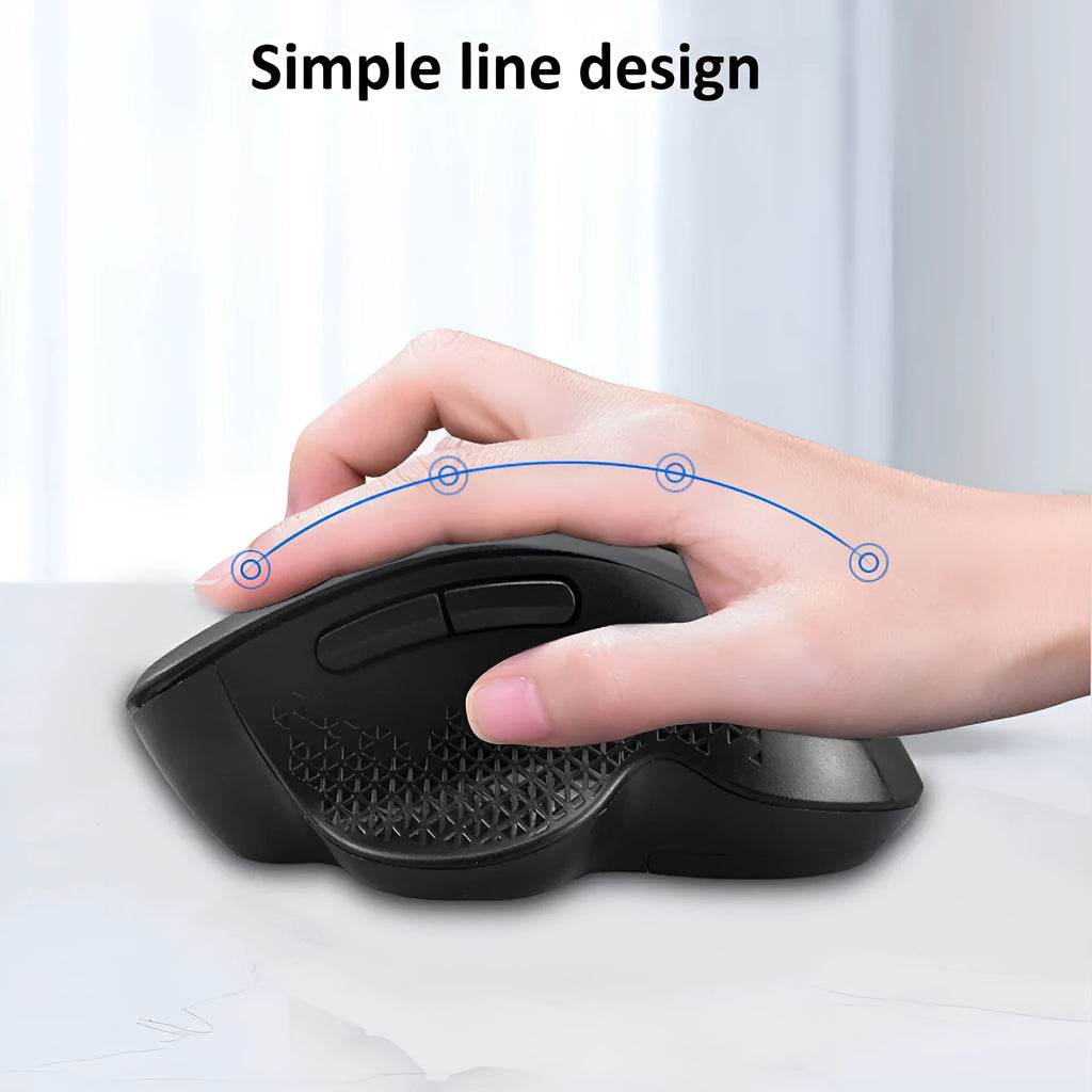Grey and black wireless self-charging mouse for laptops with USB cable