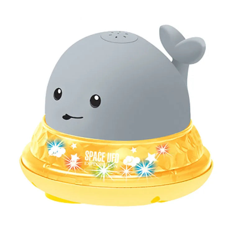 Automatic water induction whale bath toy spraying water with colourful LED lights