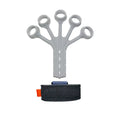 Black silicone finger flexion and extension rehabilitation trainer with adjustable resistance belt