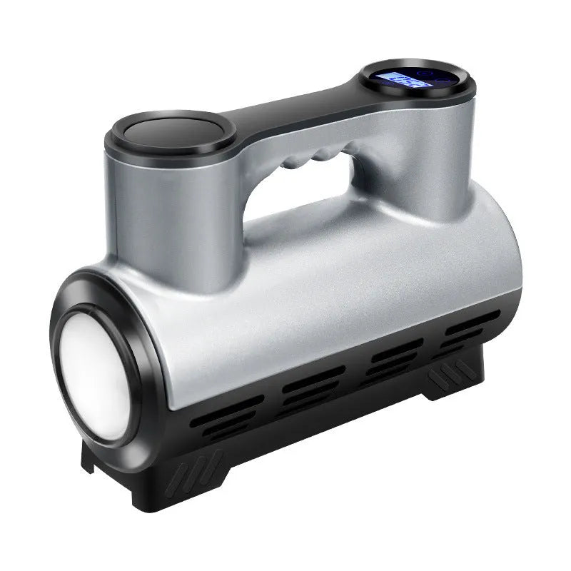 12V portable car tyre inflator with pressure gauge display options and three air nozzles