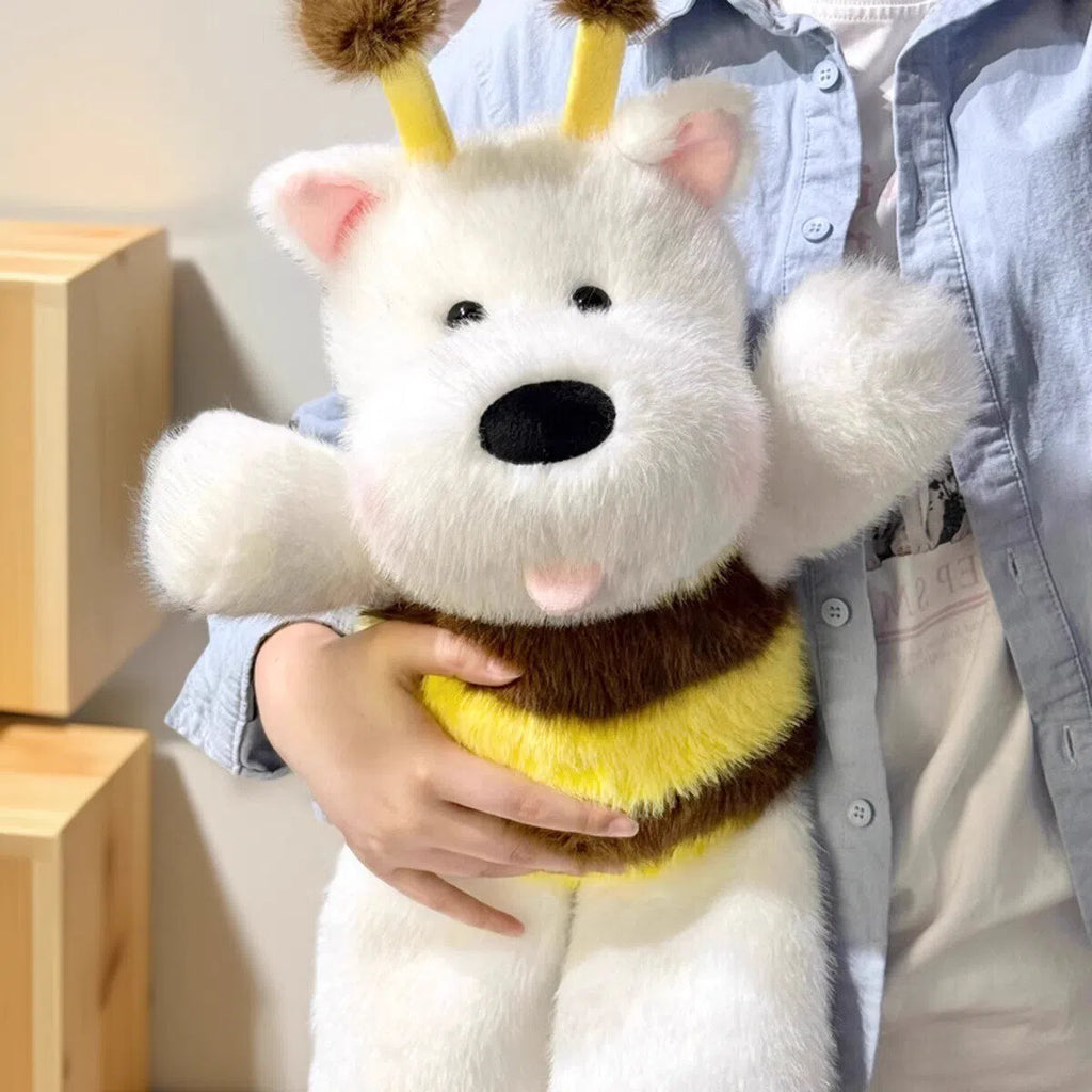 Running Bee West Highland running puppy plush toy doll 45cm tall with PP cotton filling in white colour