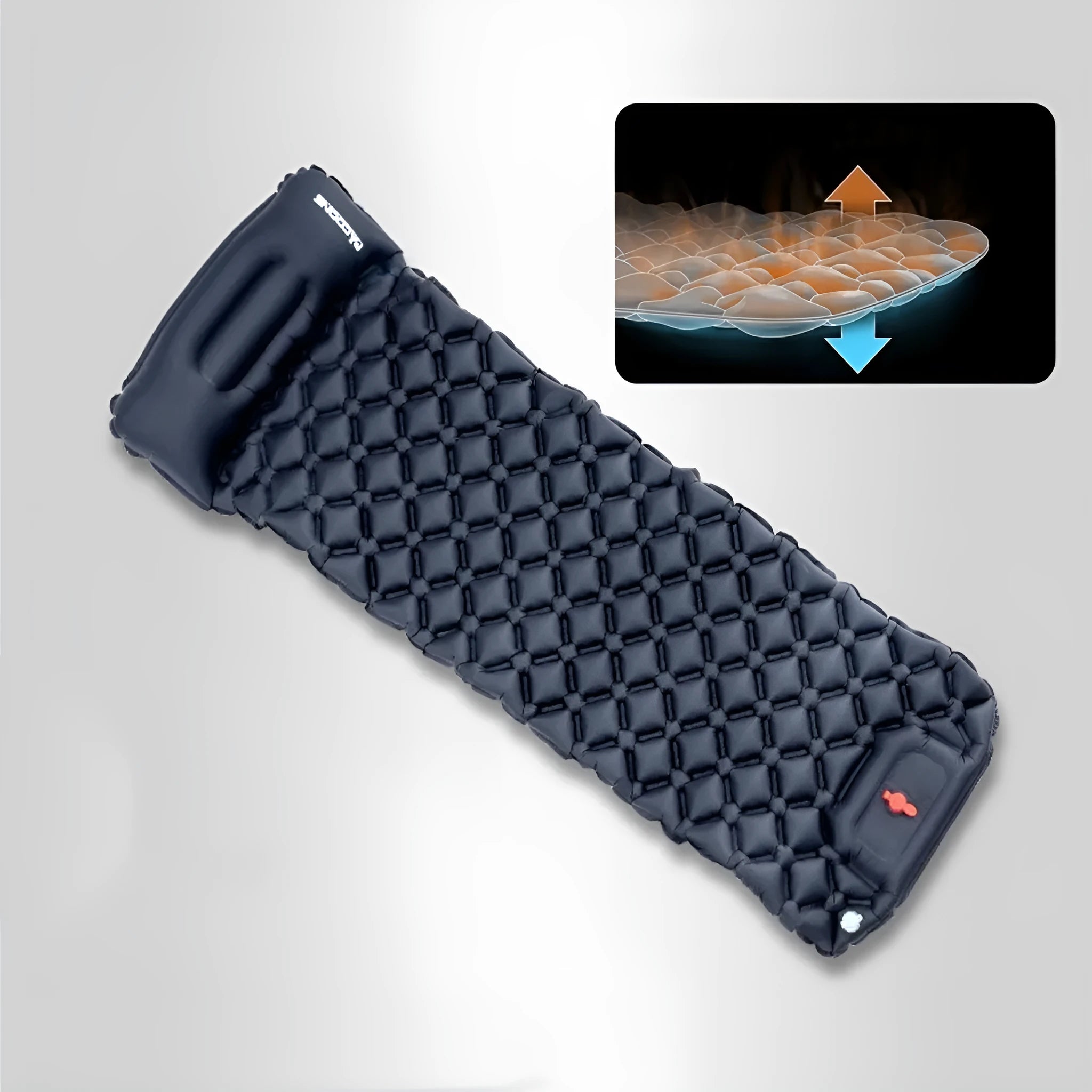 Auto-inflation air mattress camping sleeping mat 40D nylon TPU single navy blue
