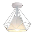 Black ceiling lamp with 10cm diameter and 1 metre adjustable drop against a white ceiling