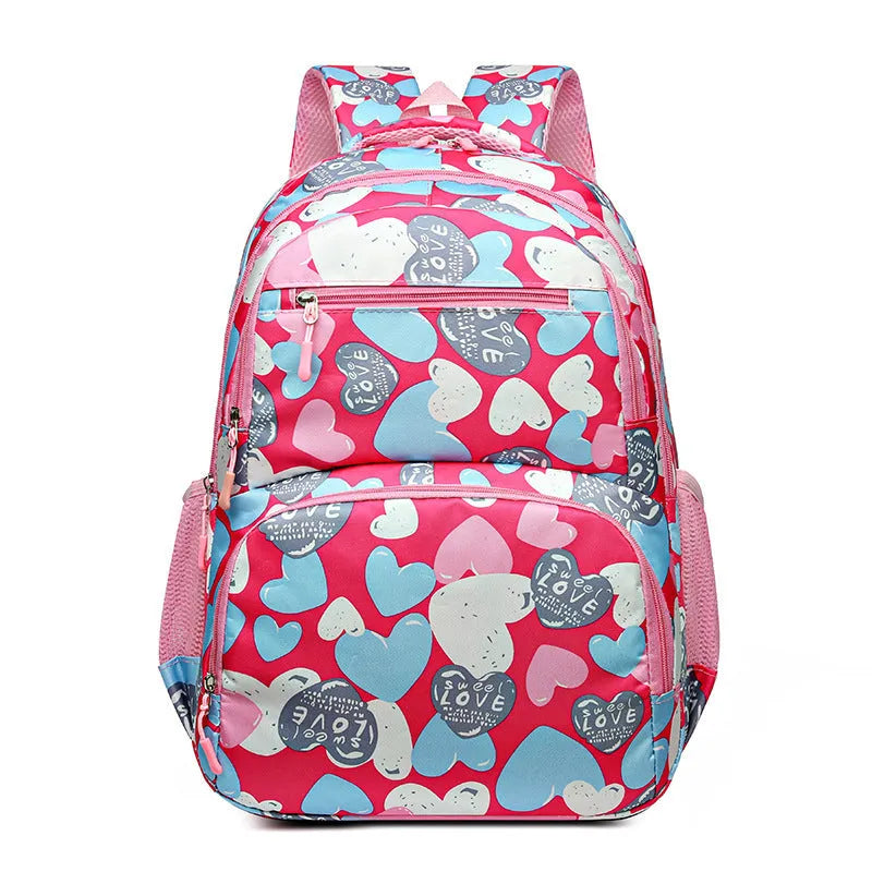 Children's Oxford cloth school backpack with air cushion shoulder straps in blue colour