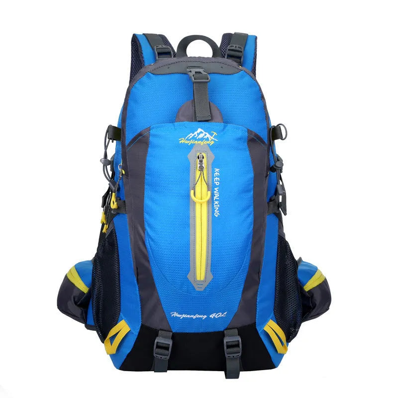 Nylon hiking camping backpack 36-55L in army green for outdoor sports