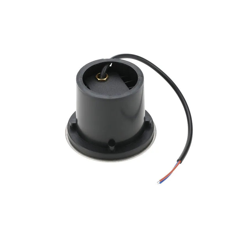 Black LED COB underground light fixture with stainless steel cover and tempered glass lens for outdoor installation