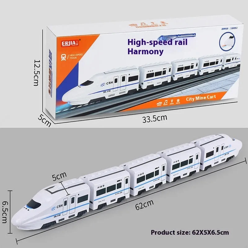 Children's electric high-speed train imitation car model with lighting and sound effects on floor