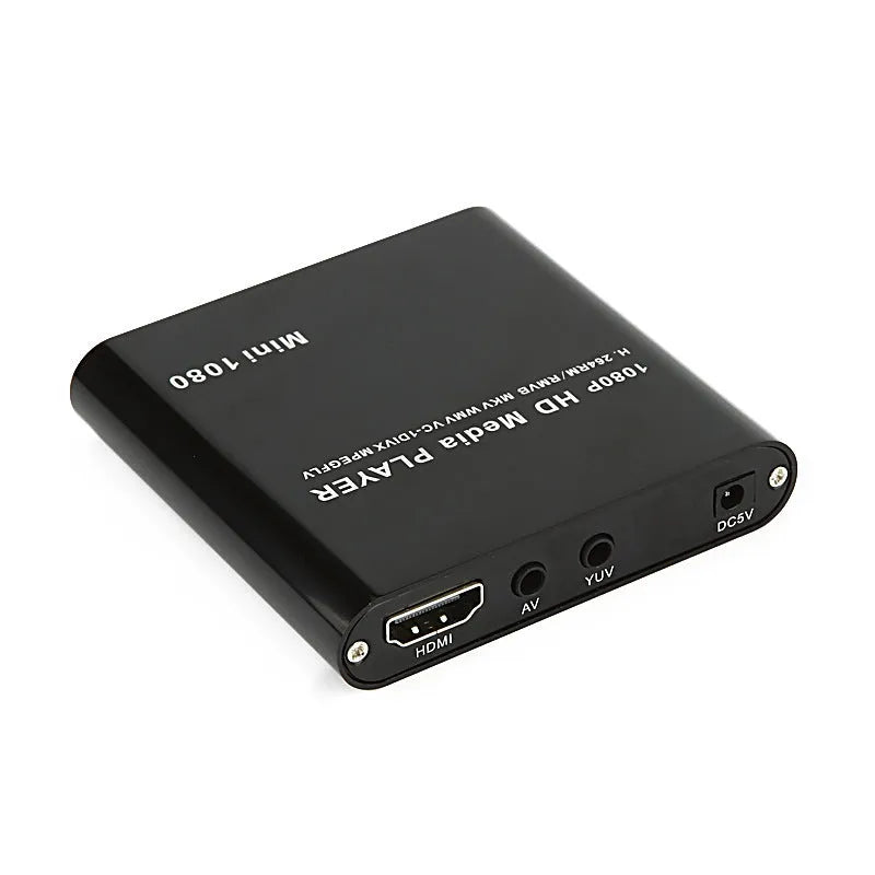 1080p Full HD media player with metal chassis, HDMI port, USB and SD card slots