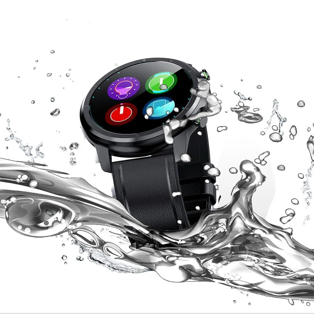 LEMFO LF26 smart bracelet on wrist showing 1.3-inch display, with touch and button controls, in a Brown Silver finish.