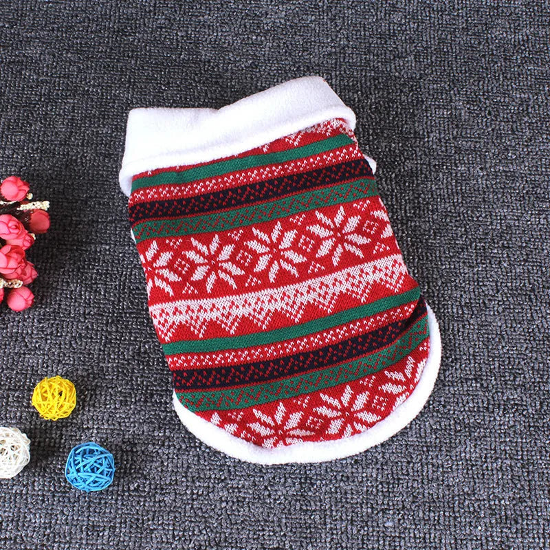 Dog Christmas fall winter cotton sweater with jacquard pattern in black and red sizes S to XXL