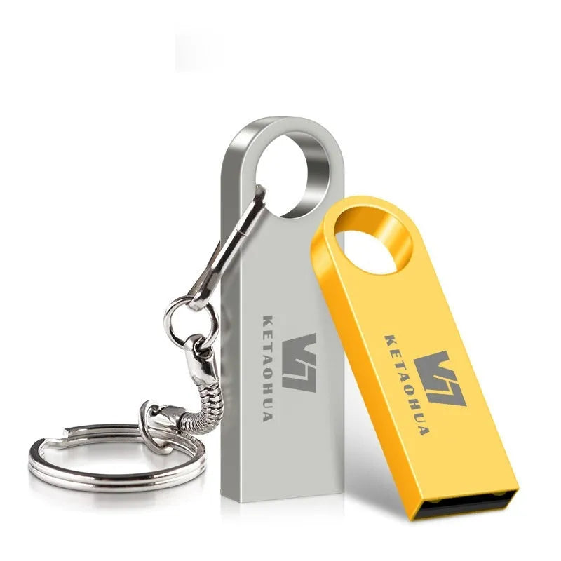 Silver metal car-shaped USB flash drive on a white background