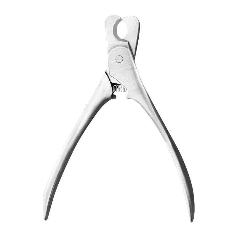 Silver stainless steel pet nail clipper for dog and cat grooming