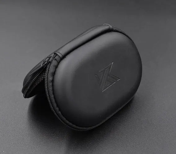 Black oval leather earphone storage bag for EDX PRO, ZEX PRO, EDSDQ6S, ZESEDA, and EDX Super models