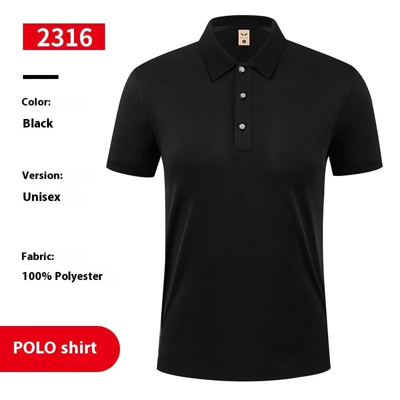 Ice silk polo shirt short sleeve with advertising logo in six colour options showing front view