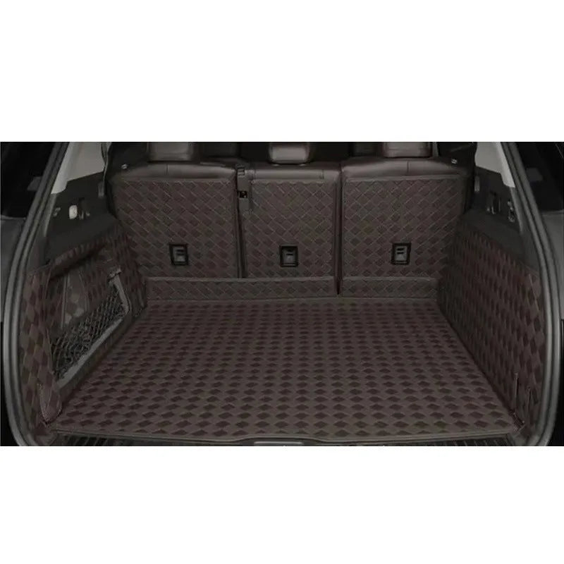 Leather trunk mat for Tesla Model 3 and Model Y vehicles in black colour