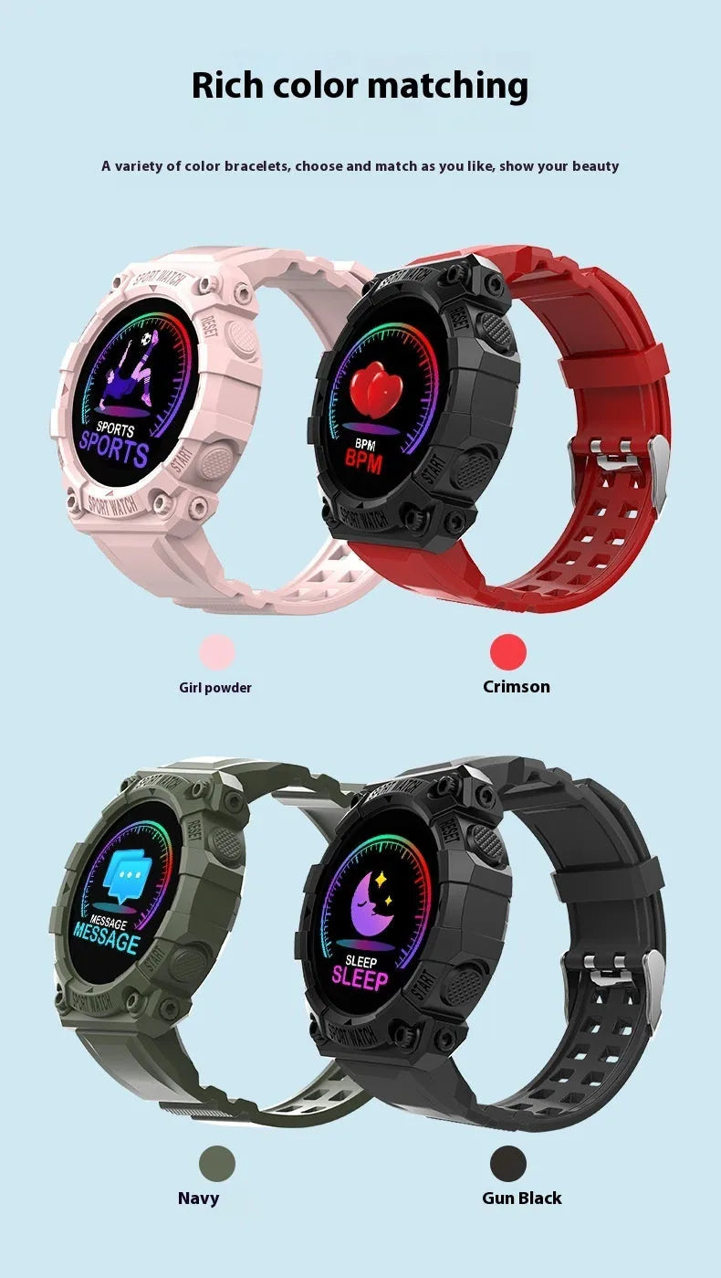 Spaceman Round FD68S smart bracelet with large colour TFT screen on wrist, smart reminder display