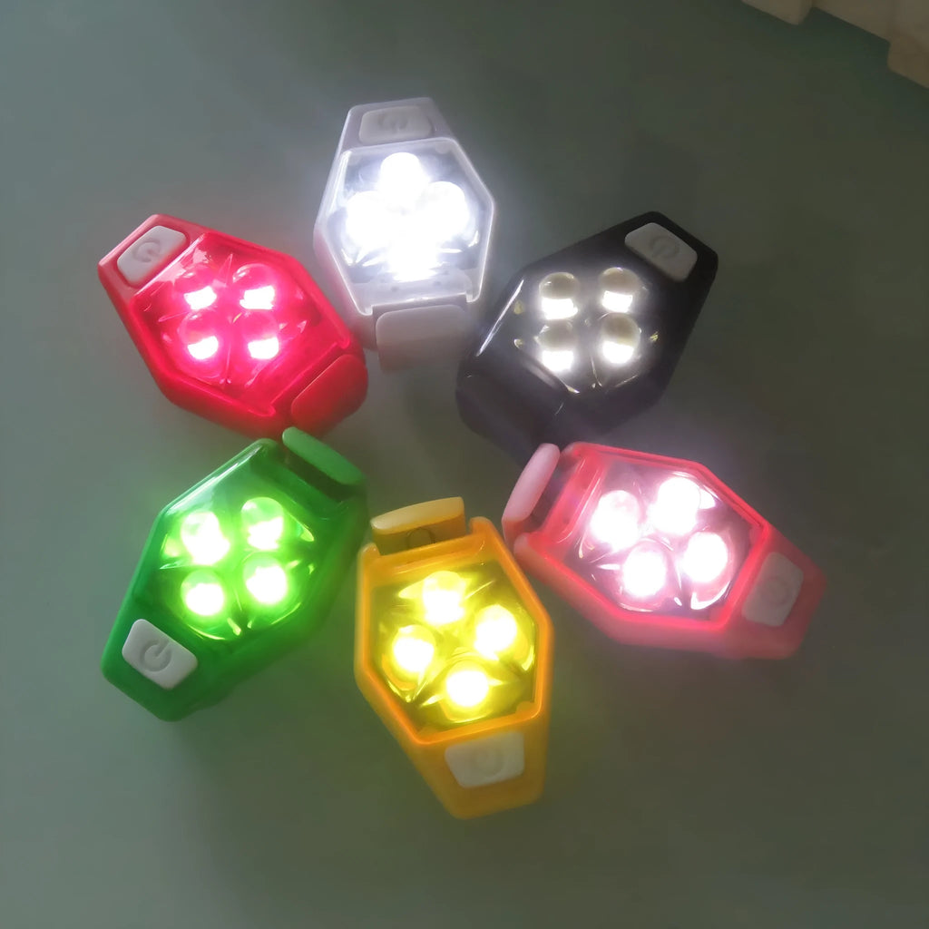 Multi-color LED diamond night running clip lamp in seven colour options for outdoor safety