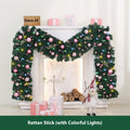 Pink artificial Christmas rattan vine decoration measuring 2.7 metres long with 240 decorative heads