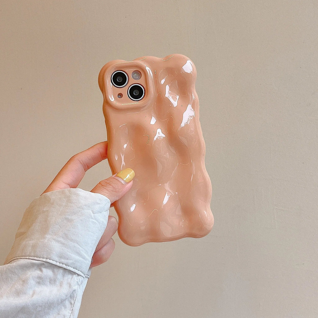 Irregular meteorite pattern TPU phone case in solid colour for iPhone 14 13 12 11 series