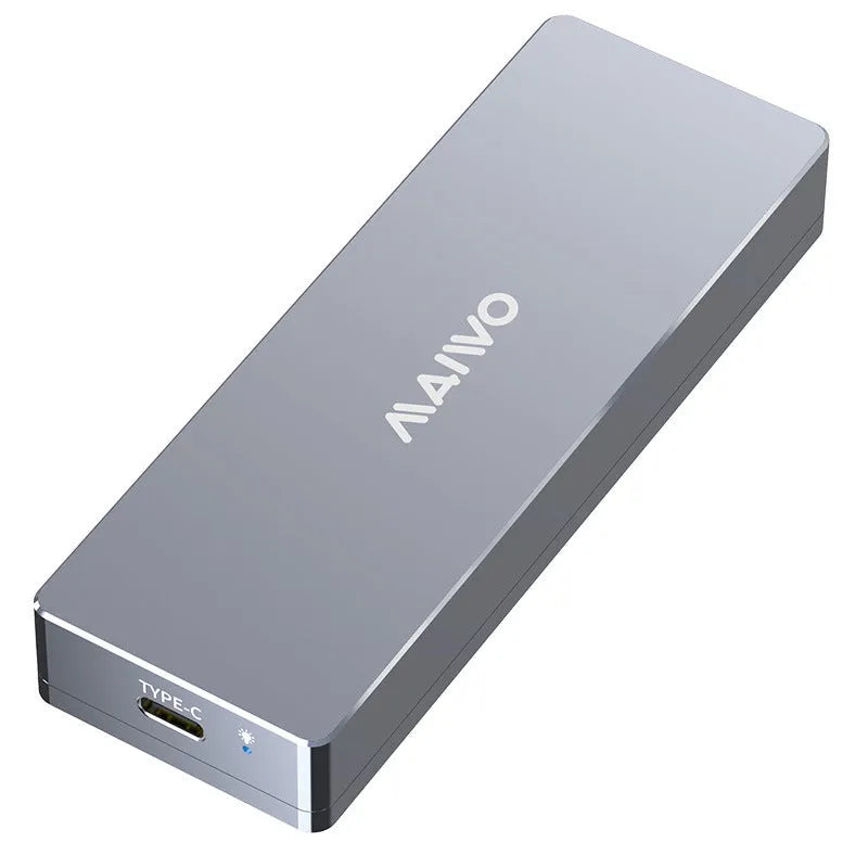 Type-C M.2 NVMe SSD enclosure kit with aluminium housing, screwdriver, screws, heat pad, and adapter cable