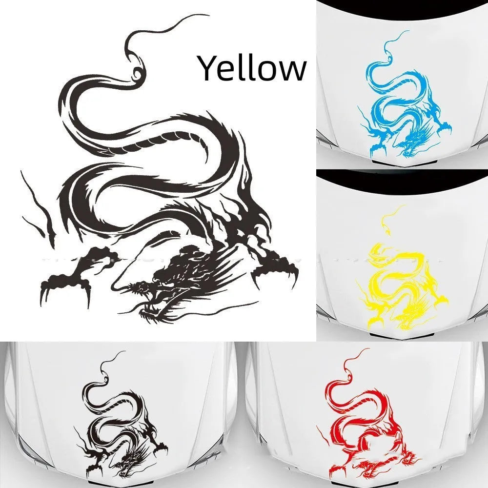 50x36 cm dragon car sticker in PET vinyl with colour options for vehicle modification